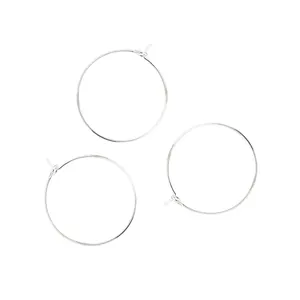 Set aus drei versilberten Draht-Ohrringreifen für die DIY-Schmuckherstellung, Zubehör.