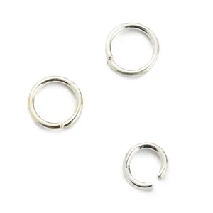 Silver plated copper open jump rings for DIY jewelry making crafts and connections