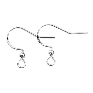 High-quality S925 sterling silver DIY earring hooks with bead and loop for jewelry making