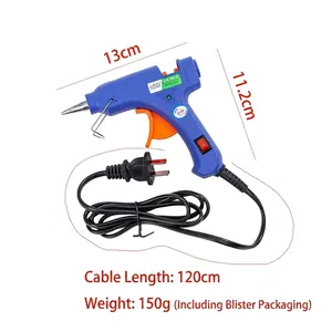 Blaue 20W Heißklebepistole mit Schalter und 120cm langem Kabel für Bastelarbeiten