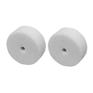 Pair of white protective foam gaskets for jewelry packaging and earring needle safety