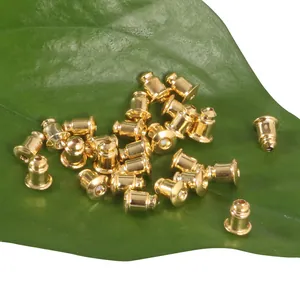 Kupfer Kugel Ohrringrücken 18K Gold Silber Beschichtet Ohrring Stopper DIY Schmuckzubehör Für Ohrringe Damen Schmuck
