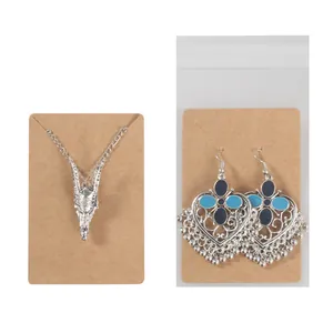 Premium kraft paper jewelry display cards for necklace and earring retail packaging