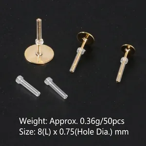 Accessoires Création Bijoux DIY Manchons de Protection pour Tiges de Boucles d'Oreilles en PC Transparents Anti-Allergie pour Oreilles Sensibles