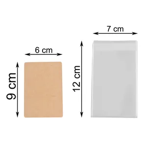 Kraft paper jewelry display card with OPP bag 6x9cm for necklaces and earrings