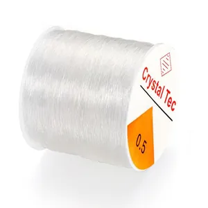 Clear 0.5mm elastic beading thread stretch cord for DIY jewelry making and bracelet repair