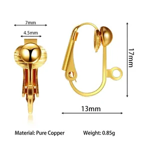 18K gold plated French clip-on earring converters for DIY jewelry making findings