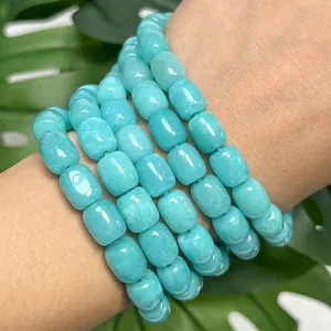 Hochwertige 8x12mm Amazonit-Jade-Fassperlen für die DIY-Schmuckherstellung und Basteln