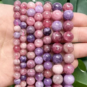 A+ Grade Colorful Natural Angel Stone Round Loose Beads 6mm 8mm 10mm Polished Stone Beads For DIY Jewelry Making Accessories
