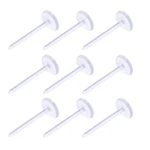 Clear plastic flat pad earring pins and studs for DIY handmade jewelry making accessories