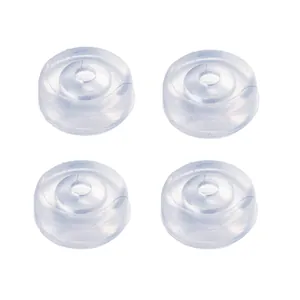 Set of 4 transparent silicone anti-pain pads for earring clips and converters