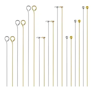 Copper Gold Silver Plated Eye Pins Head Pins Ball Pins For Jewelry Making DIY Handmade Earrings Beading Accessories Findings