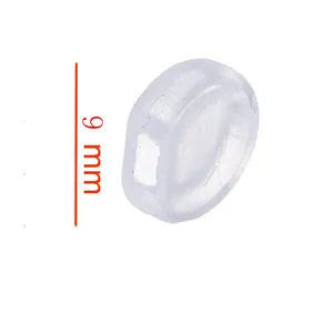 Detail of 9mm clear silicone earring cushion pad for comfort and anti-slip fit