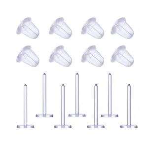 Transparent Plastic Earring Posts And Backs Set For DIY Jewelry Making Hypoallergenic Clear Stud Earring Findings Accessory