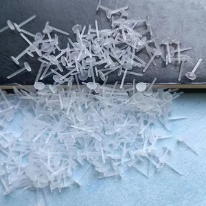 100 sets of clear plastic earring studs with flat base for DIY jewelry making findings