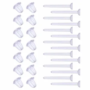 Set of clear plastic earring posts and bullet backs for DIY hypoallergenic jewelry making