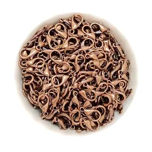 Bulk antique copper lobster clasps for DIY jewelry making and bracelet connectors