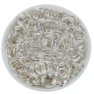Bulk set of silver metal jump rings for DIY jewelry making and craft supplies
