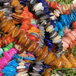 Bohemian colorful irregular shell beads 7-14mm strands for DIY jewelry making 38cm length