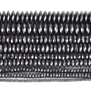 Galvanisierte metallisch schwarze facettierte Hämatit Perlen für DIY Schmuck