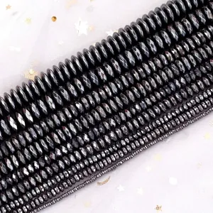 Facettierte, galvanisierte schwarze Hämatitperlen für DIY-Schmuckherstellungszubehör