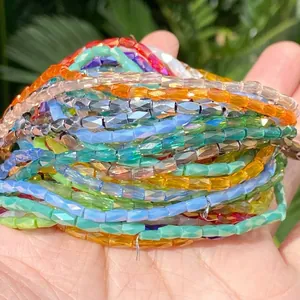 Colorful 2x4mm faceted glass beads for DIY jewelry making and artisanal crafts