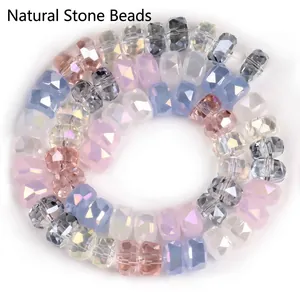 Multicolor faceted glass abacus beads for DIY jewelry making, bracelets and necklaces