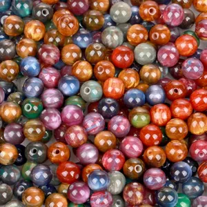 Perle in resina colorate effetto occhio di gatto con glitter per creazione gioielli