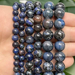Close-up view of multicolored snowflake turquoise beads for DIY jewelry
