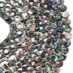 Perle iridescenti in conchiglia di abalone naturale in varie forme per gioielli fai-da-te