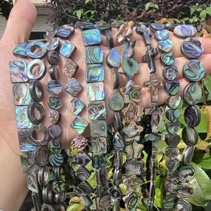 Perle di conchiglia di abalone naturale in varie forme per accessori gioielli DIY