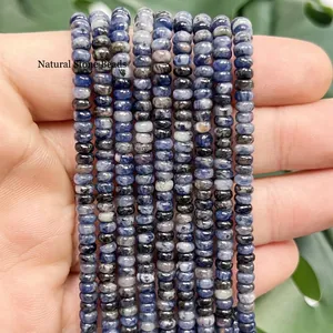 Λεπτομέρεια 4x2mm φυσικές μπλε χάντρες σοδαλίτη για χειροποίητα κοσμήματα
