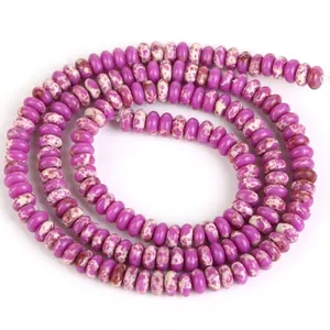 Detailansicht von 2x4mm lila Imperial Jaspis Abakus Perlen für DIY-Schmuck