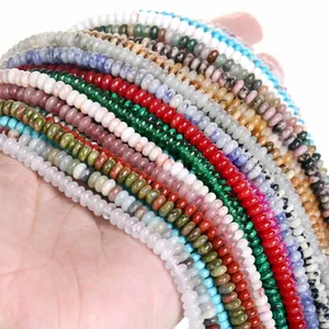 Bunte 2x4mm Naturstein Abakus Zwischenperlen für handgefertigten DIY Schmuck Entwürfe