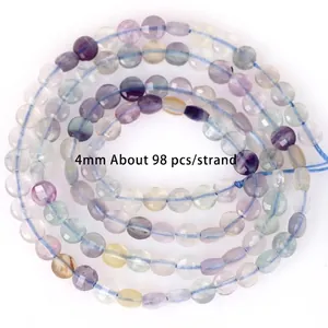 4mm natural rainbow fluorite beads, approx 98 pcs per strand for DIY jewelry