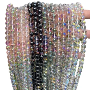 Dazzling multicolor AB crystal round beads for DIY jewelry making accessories 4/6/8mm strands
