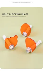 Detail of orange translucent manicure light blocking plates for eye protection shields