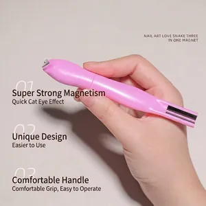Mehrzweck-Nagelkunst-Magnetwerkzeug in Pink für Katzenaugen-Gellack Herz-Schlange.