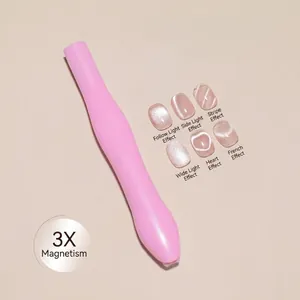 Rosa Nailart Katzenaugen Magnetwerkzeug mit 3-facher Magnetkraft für Lichteffekte