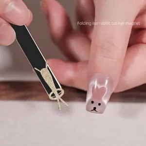 Rabbit shaped cat eye nail magnet tool for creating professional cute nail art patterns