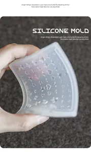 Stampo in silicone 3D flessibile di alta qualità per nail art con farfalle e stelle