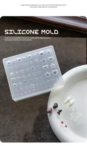 Stampo in silicone per nail art 3D che scolpisce farfalle, stelle e ali