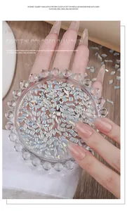 Vista dettagliata di strass per unghie irregolari in acrilico color proteina per manicure