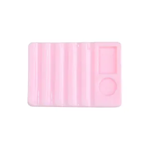 Multifunctional pink nail brush holder and mixing palette for professional nail art tools
