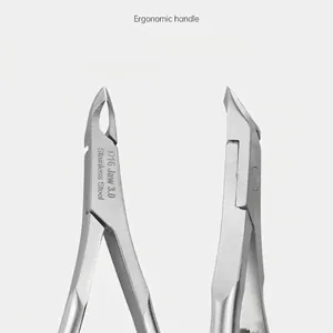 Professional stainless steel cuticle nipper with ergonomic handle for precise nail care