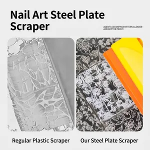 Professional metal nail stamping scraper for clear pattern transfer