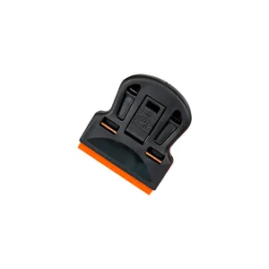 Black and orange multifunctional nail art scraper tool for plate stamping and cleaning