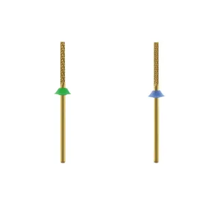 Professional gold alloy cylindrical nail drill bits for manicures and gel removal
