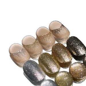 Coffret de gel pailleté pour ongles avec poudre d'opale et flocons métalliques pour style 3D