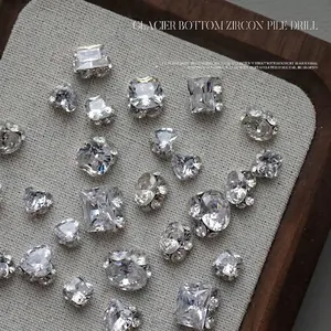 Gletsjerbodem Strass Nagelkunst Decoratie Transparant Wit K9 Glas Hart Vierkant Ovaal Puntbodem Nagelstenen Voor Manicure DIY
